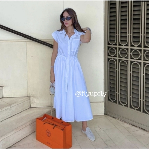 Zara Dresses & Skirts - Zara  Poplin Sleeveless Collared Shirt Midi Dress Blue